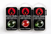 Three pearl-colored erotic balls designed for intimate pleasure and stimulation